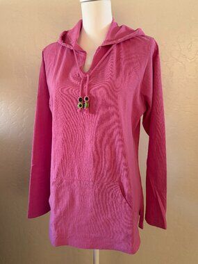 Artisans Inc. Beach, Swim Cover-Up Hooded Tunic – Pink
